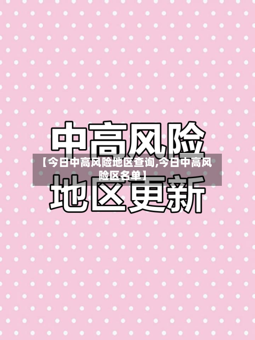 【今日中高风险地区查询,今日中高风险区名单】