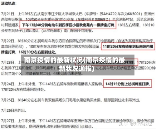 南京疫情的最新状况(南京疫情的最新状况通报)