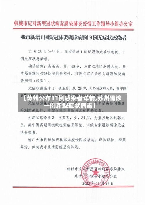 【苏州公布11例感染者详情,苏州确诊一例新型冠状病毒】