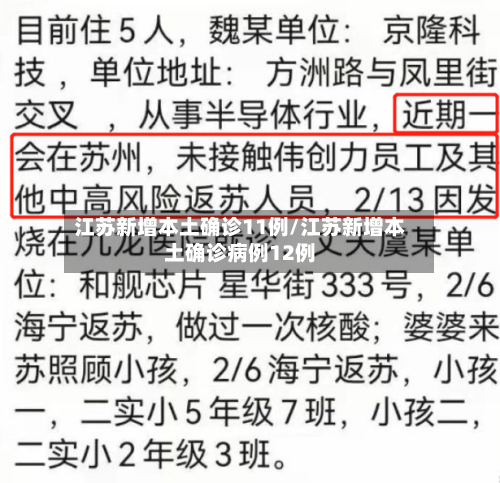 江苏新增本土确诊11例/江苏新增本土确诊病例12例-第2张图片