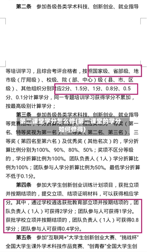 第二课堂学分怎么修(第二课堂的学分如何修得)