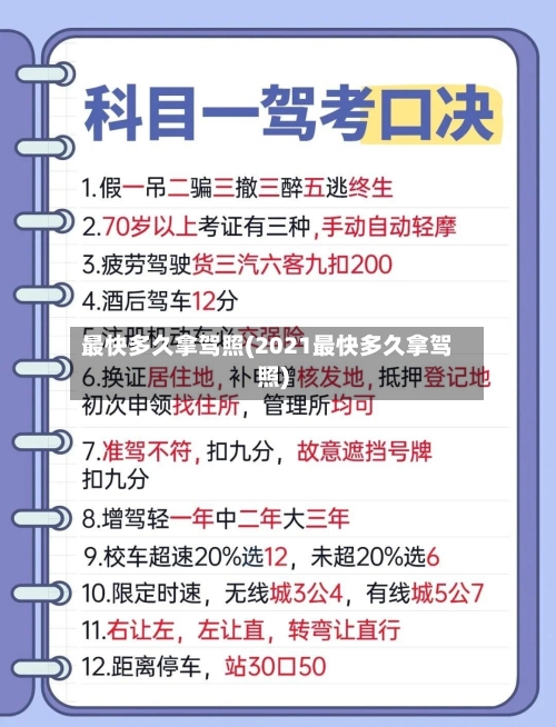 最快多久拿驾照(2021最快多久拿驾照)