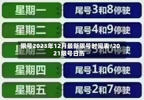 限号2023年12月最新限号时间表/2021限号日历